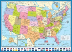 Puzzle EUROGRAPHICS Polityczna mapa USA 1000 elementów