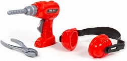 Zestaw narzędzi dla dzieci z wiertarką, ochronnikami słuchu i szczypcami