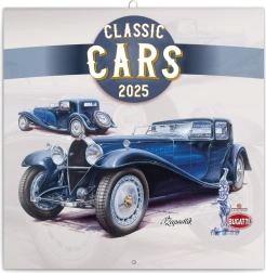 notesowy kalendarz ścienny classic cars 2025 30 × 30 cm