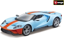 metalowy model bburago ford gt 2019 1:32 jasnoniebieski/pomarańczowy