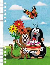 Notatnik A6 z metalową sprężyną - Krecik