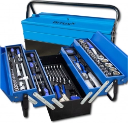 Zestaw narzędzi 85 elementów w metalowej rozkładanej walizce
