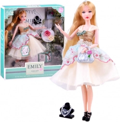 Lalka Emily w sukience koktajlowej z torebką