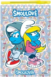 notes Smerfy z długopisem, spiralny w kratkę i gładki, 15 × 22 cm