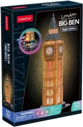 Puzzle 3D z efektem LED, edycja nocna: Big Ben