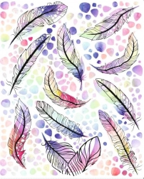 naprasowywane naszywki piór – duży arkusz 20 × 30 cm