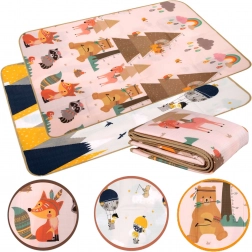 Dwustronna piankowa mata edukacyjna EPE 150 × 180 cm góry i zwierzątka