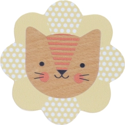 Petit Collage drewniana grzechotka lew