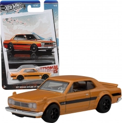 Hot Wheels Nissan Skyline 1971 HT 2000 GT‑R 1:64 pomarańczowy samochodzik 7 cm