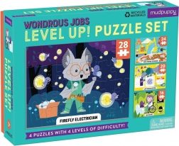 Mudpuppy Level Up! niezwykłe zawody – puzzle dla dzieci 4w1