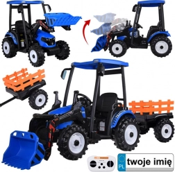 Elektryczny traktor dla dzieci z przyczepą i łyżką 24V – Niebieski