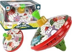 Tradycyjny metalowy bączek z motywem Świętego Mikołaja