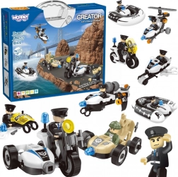 Woopie klocki konstrukcyjne Pojazdy policyjne 8 w 1 STEAM