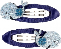 Spinki do włosów z błyszczącym wielorybem – 2 szt.