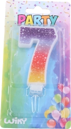 Świeczka urodzinowa cyfra 7 Gwiazdki