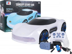 Zdalnie sterowane auto z efektem dymu i sterowaniem pilotem oraz zegarkiem – białe