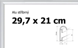 Aluminiowa ramka srebrna A4 29,7x21 cm