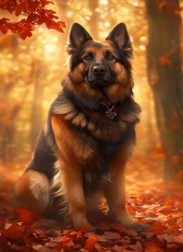 Diamentowe malowanie owczarek niemiecki 30 × 40 cm