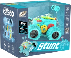 RC auto przezroczyste zielone kaskaderskie z LED i dźwiękiem