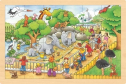 Drewniane puzzle Wizyta w ZOO 24 elementy