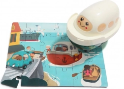 Top Bright drewniane puzzle z zabawką łódź, 24 elementy