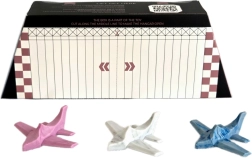 Toddleroad Hangár Marble – zestaw 3 ergonomicznych samolotów silikonowych z funkcjonalnym pudełkiem