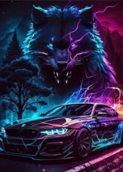 Diamentowe malowanie Duch wilka II 30 × 40 cm