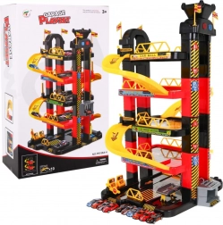 Wielopoziomowy parking z ruchomą windą i 10 wyścigowymi autkami