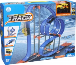 Magnetyczny tor wyścigowy z autem na napęd bezwładnościowy