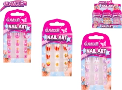 Glamour zestaw naklejanych paznokci dla dzieci, 12 szt.