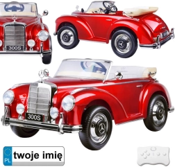 Elektryczny samochodzik MERCEDES 300S z lakierem, radiem i zdalnym sterowaniem