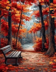 Norimpex malowanie diamentowe – ławka w parku 30 × 40 cm