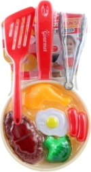 Dziecięcy zestaw kuchenny z patelnią i produktami spożywczymi