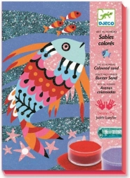 Obrazy z piasku i brokatu: Tęczowe rybki