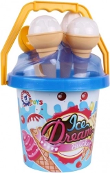 Zestaw do piasku lody – niebieskie wiaderko