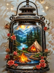 Malowanie diamentowe Magiczna latarnia 30 × 40 cm