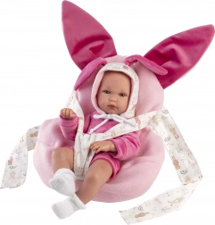 Llorens New Born Dziewczynka - Realistyczna lalka niemowlę z całowinylowym ciałem 35 cm