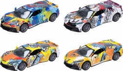 Metalowe auto 12 cm z otwieranymi drzwiami i napędem typu pull-back