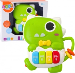 Mini pianinko Dinozaur zielony ze światłami i dźwiękami