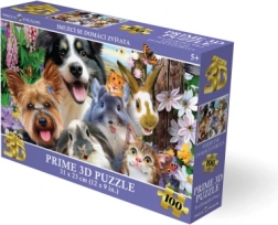 Puzzle 3D – uśmiechnięte zwierzęta domowe, 100 elementów