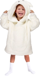 Ciepły telewizyjny koc z kapturem dla dzieci