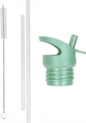 A Little Lovely Company zestaw zakrętki, szczoteczki i słomki do butelki ze stali nierdzewnej 350 ml – Przyjaciele