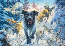 Puzzle Labrador na śniegu 1000 elementów