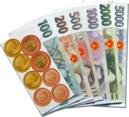 Pieniądze do zabawy czeskie korony