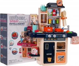 Dziecięca kuchnia z oświetleniem, dźwiękami, bieżącą wodą i parą, 42 elementy