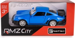 Metalowy model RMZ City PORSCHE 911 Turbo 3.3 1:32 niebieski z napędem pull-back