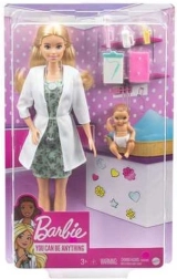 Lalka Barbie pediatra z niemowlęciem