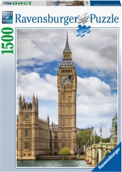 Puzzle 1500 elementów – zabawny kot na zegarze Big Ben RAVENSBURGER
