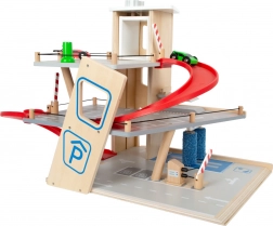 Small foot premiumowy drewniany parking z windą i myjnią