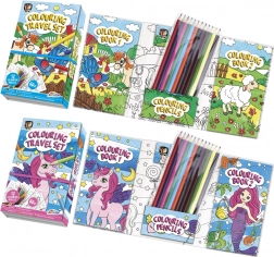 Kolorowanki z 12 kredkami w praktycznym etui